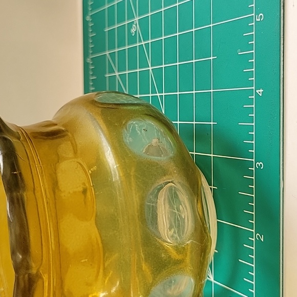 VINTAGE Yellow scalloped thumbprint candy Nut Bowl - Picture 8 of 8